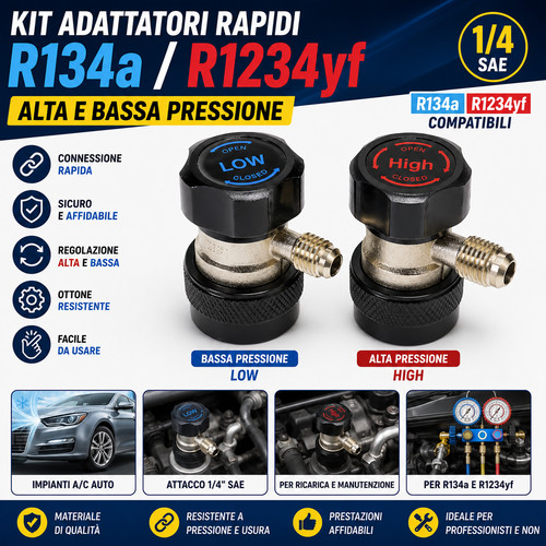 Kit adattatori r134a r1234yf - adattatori,